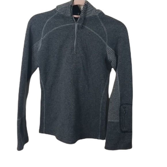 Prana Tops - PrAna Breathe Wool Blend Quarter Zip Pullover Sweater Outdoor Hiking Climbing